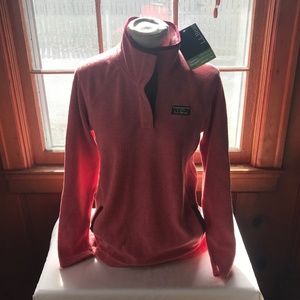 LL Bean Sherpa Quarter Snap Pullover
